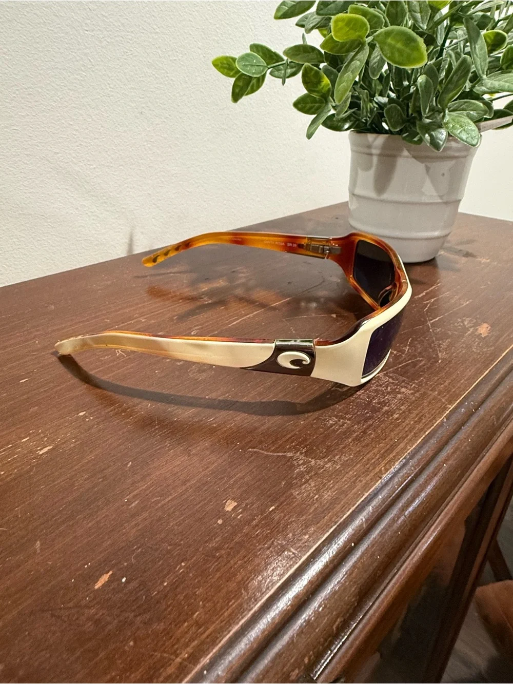 Costa Cream Frame Blue Lens Sunglasses